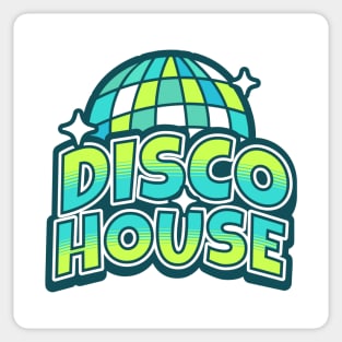 DISCO HOUSE  - Y2K Disco Ball (aqua/lime) Sticker